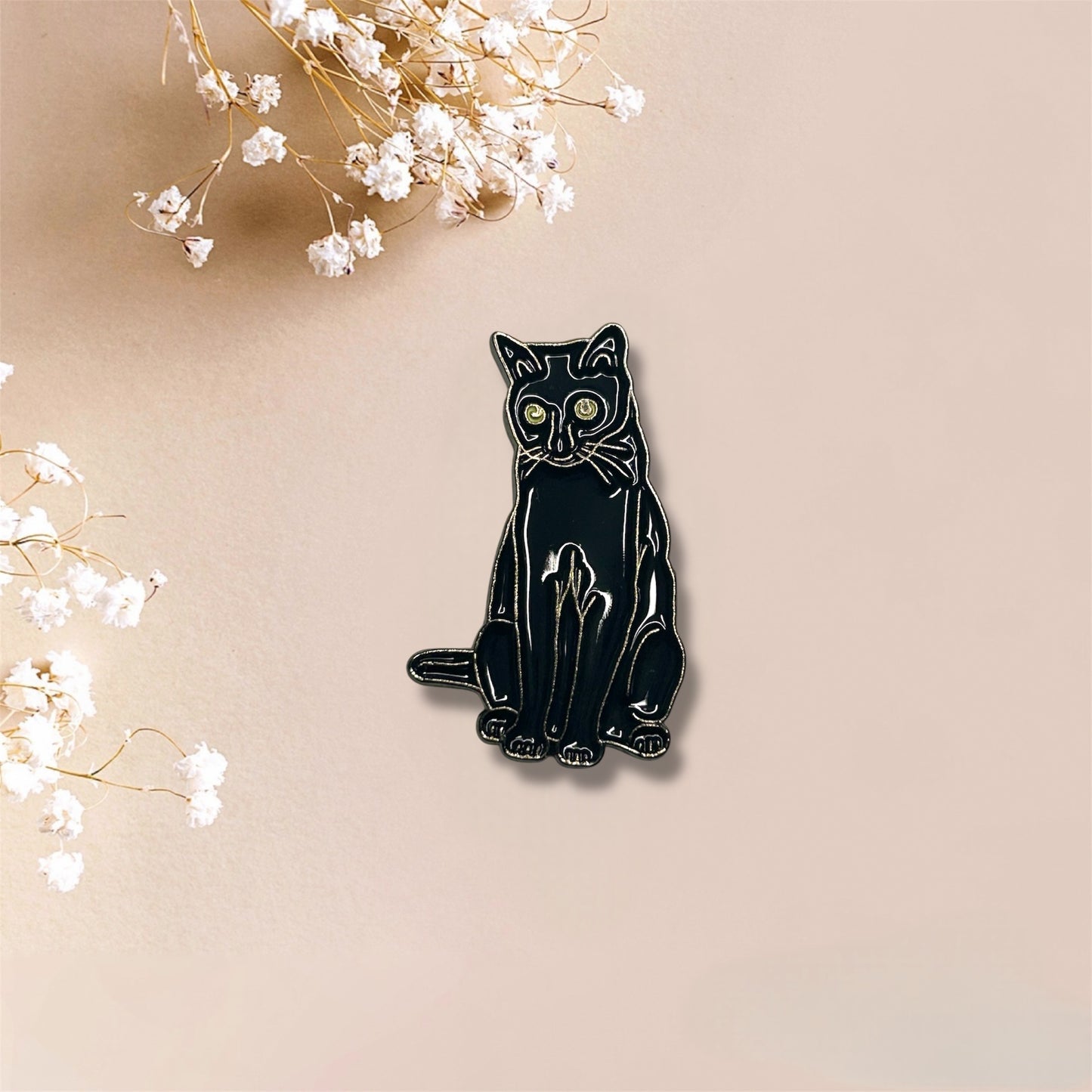 Black Cat Metal Sticker