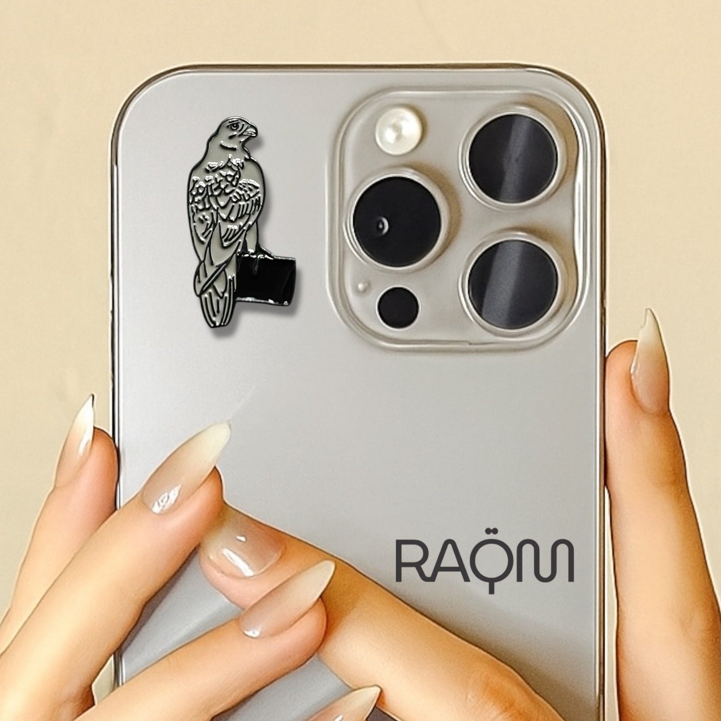 3D Metal Phone Sticker - Hawk