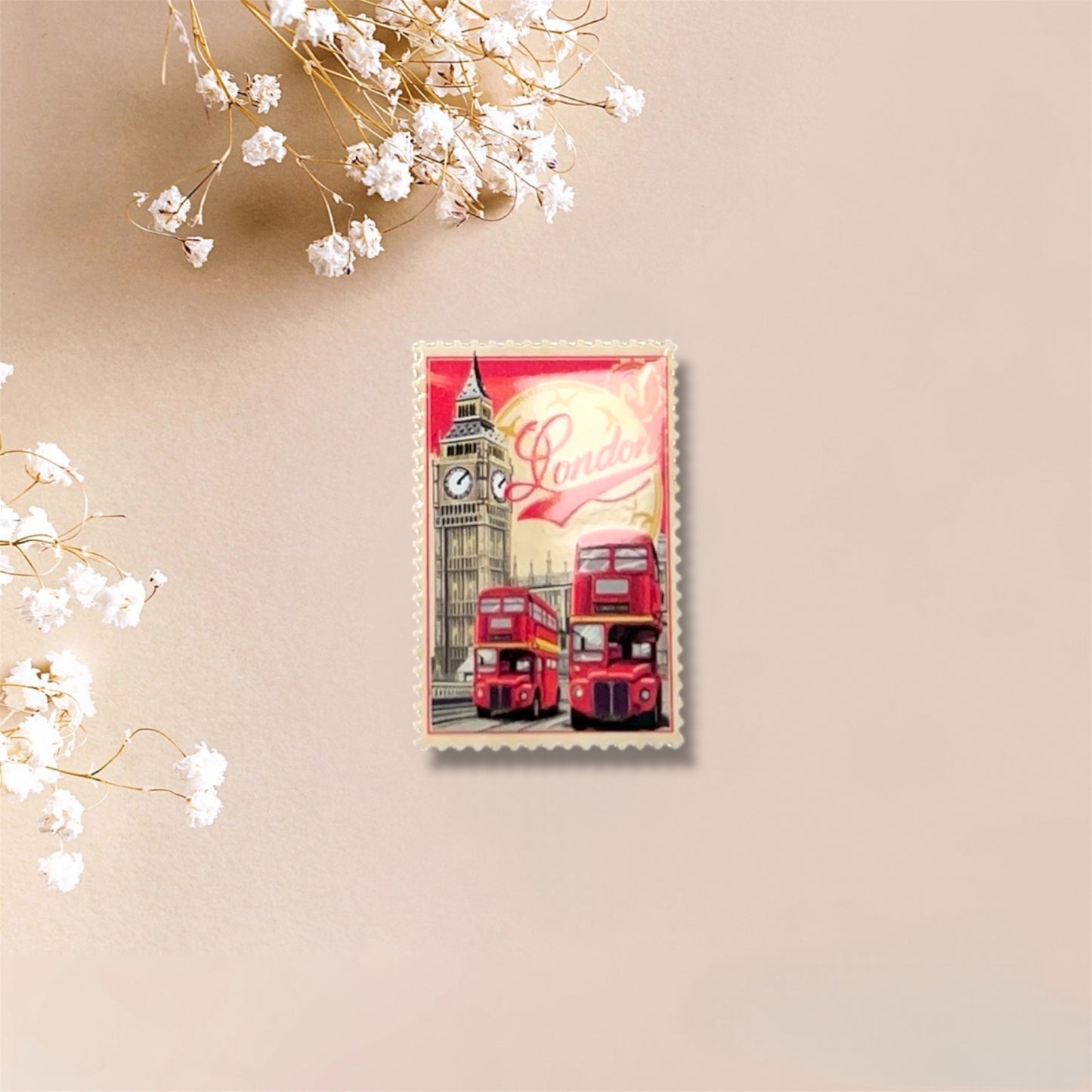 London Postcard Metal Sticker