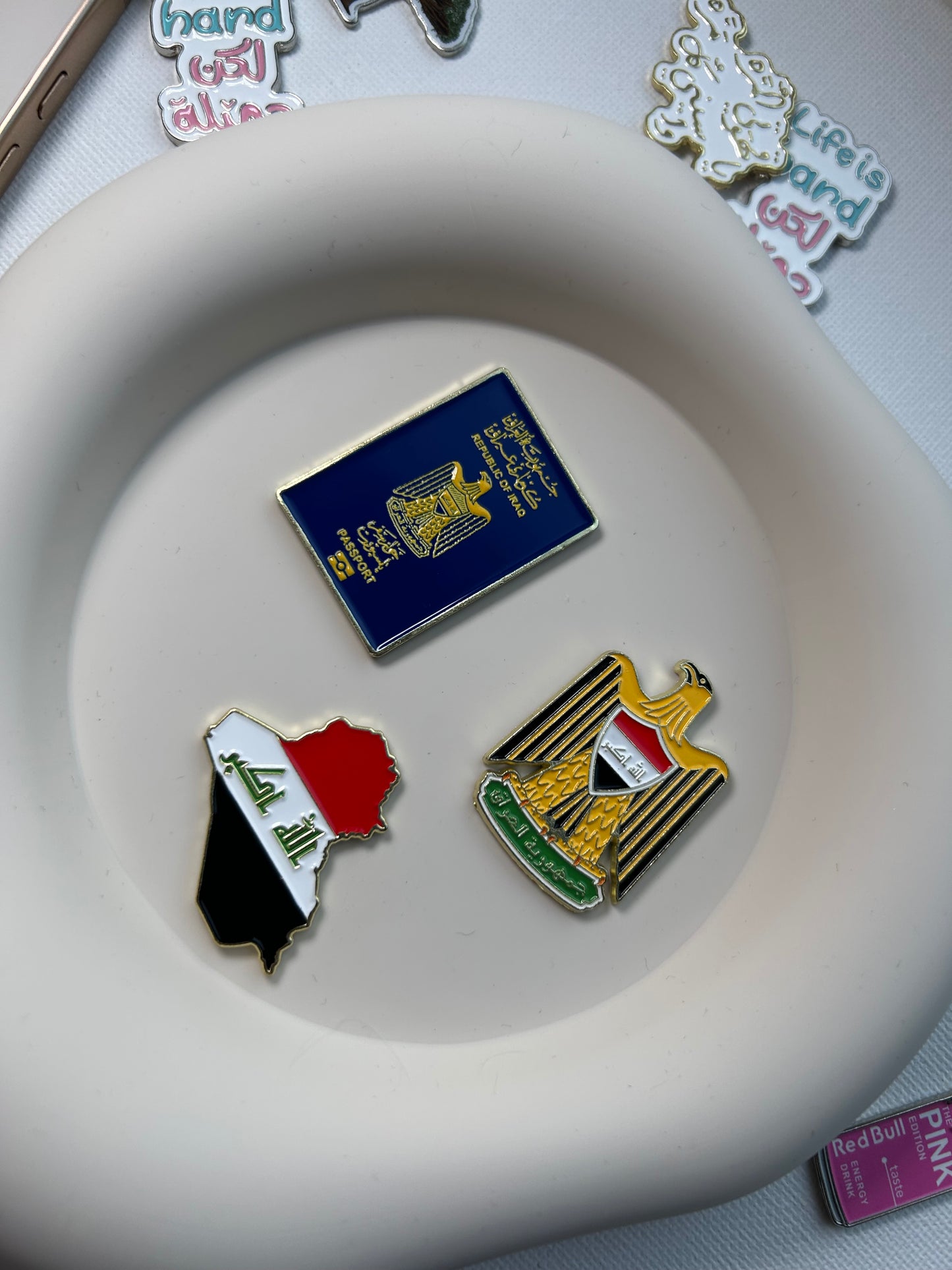 Iraq Emblem Golden Metal Sticker