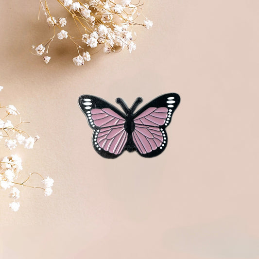Pink Butterfly Metal Sticker