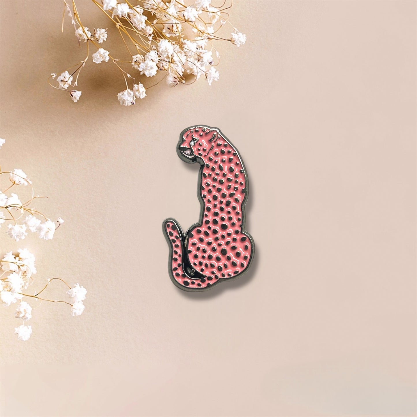 Pink Cheetah Metal Sticker