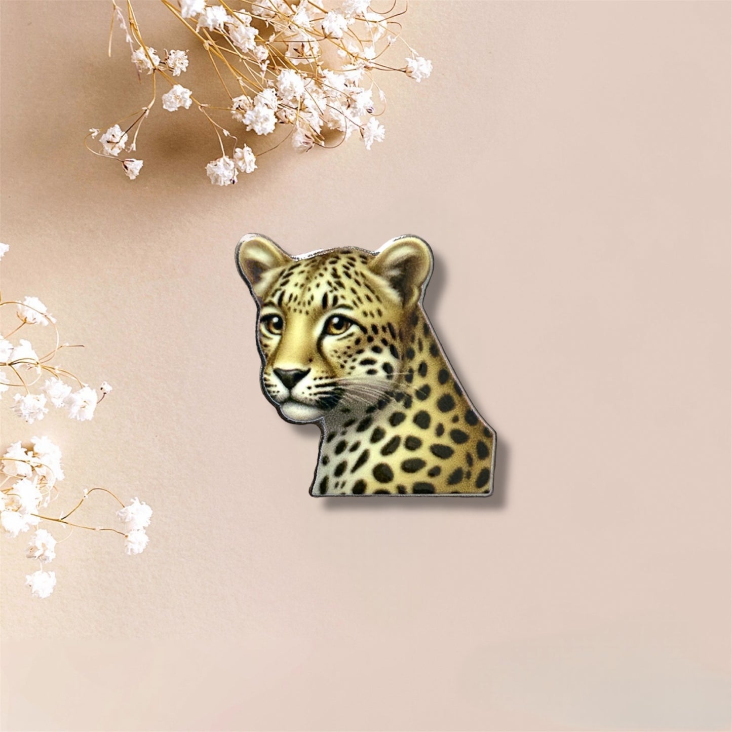 Cheetah Metal Sticker
