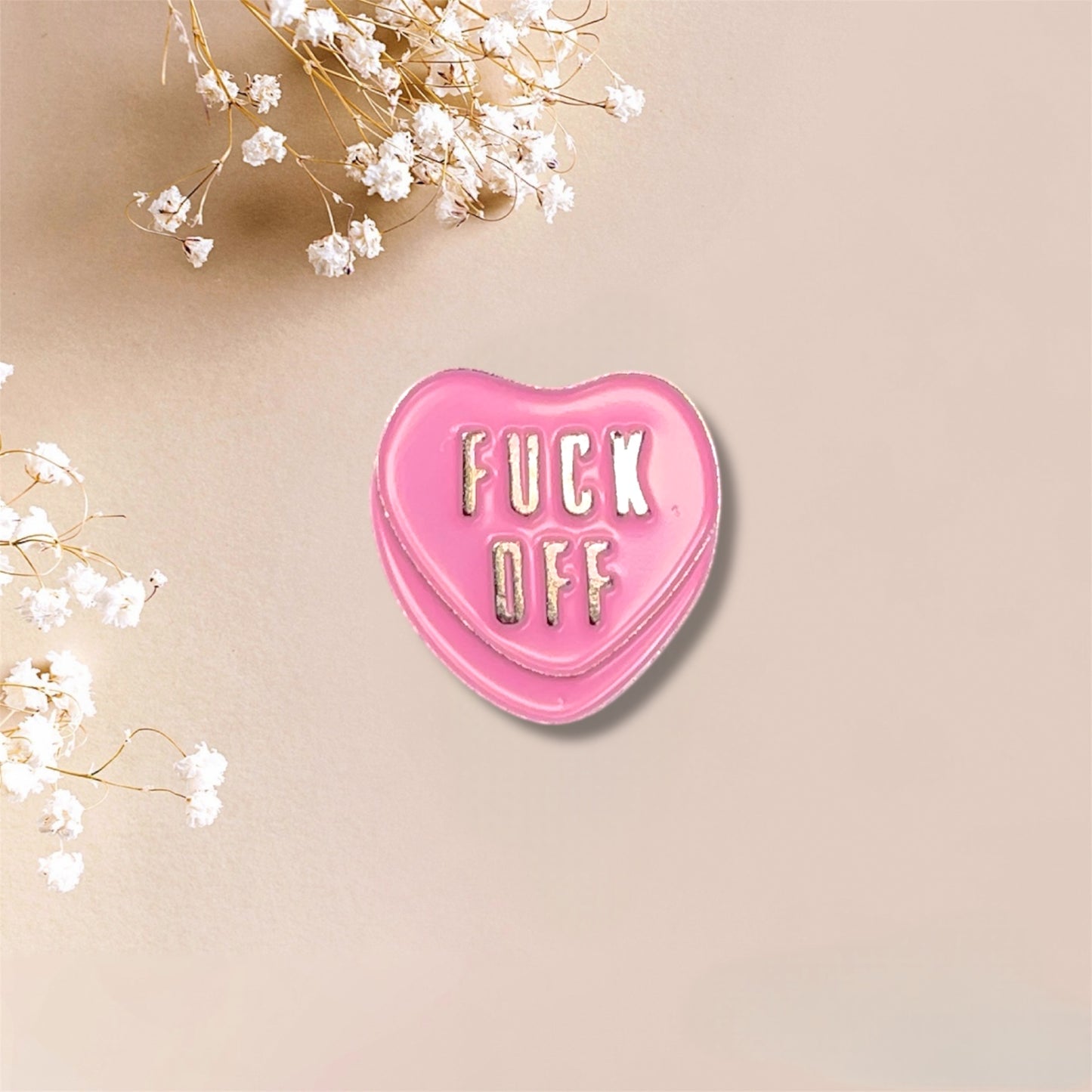 F***k Off Heart Metal Sticker