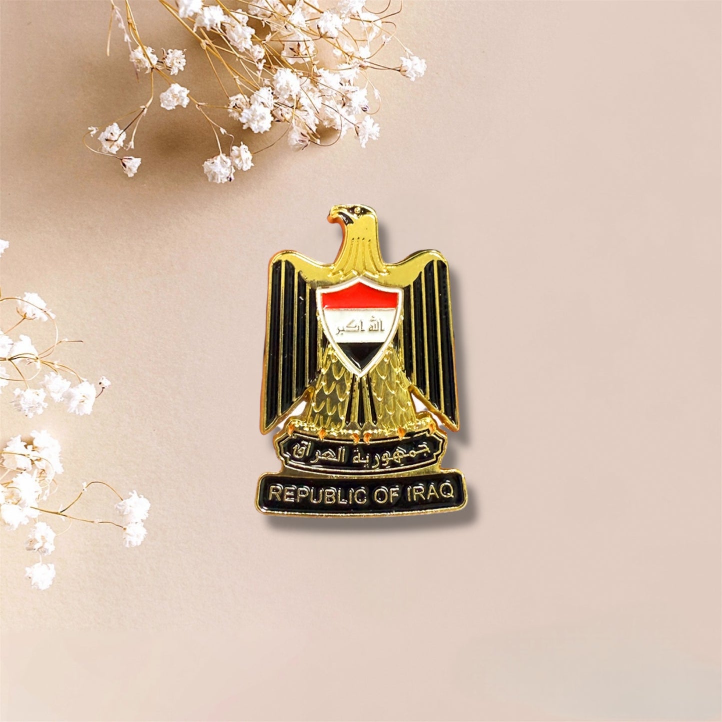 Iraq Golden Emblem Metal Sticker