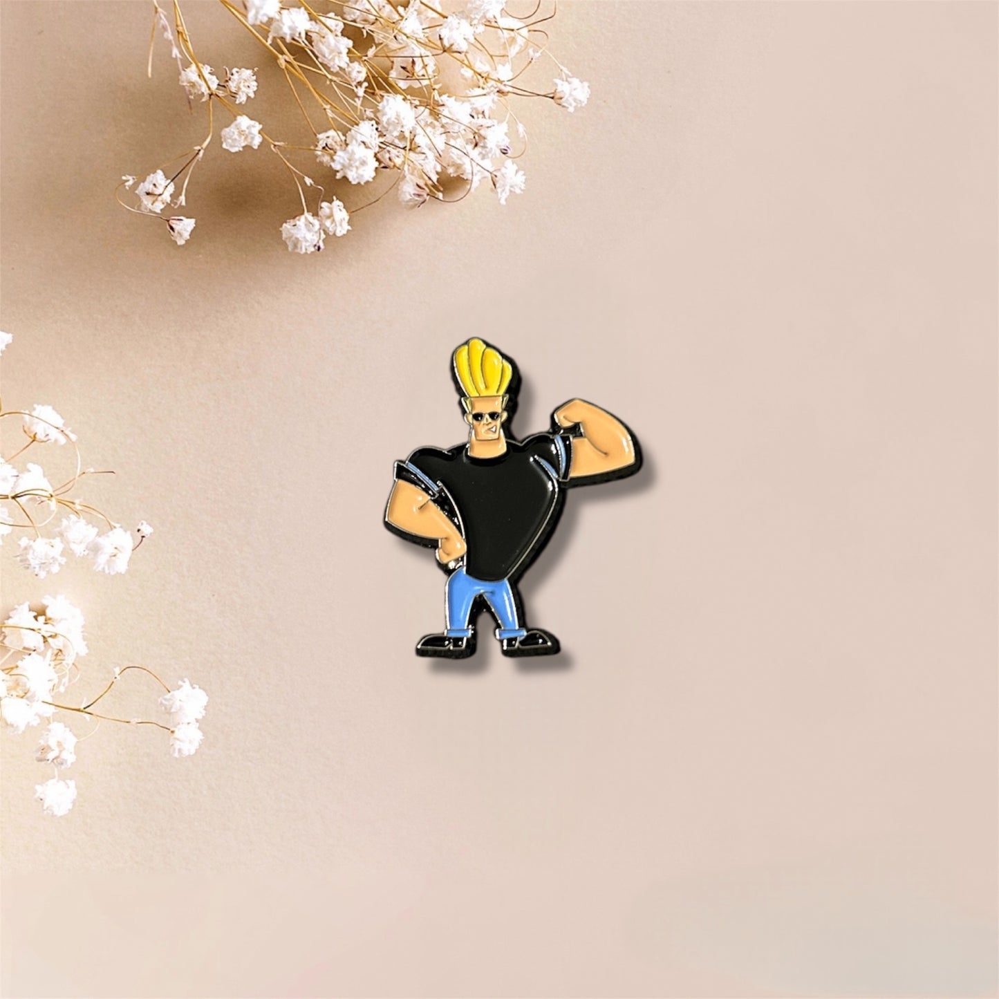 Johnny Bravo Metal Sticker