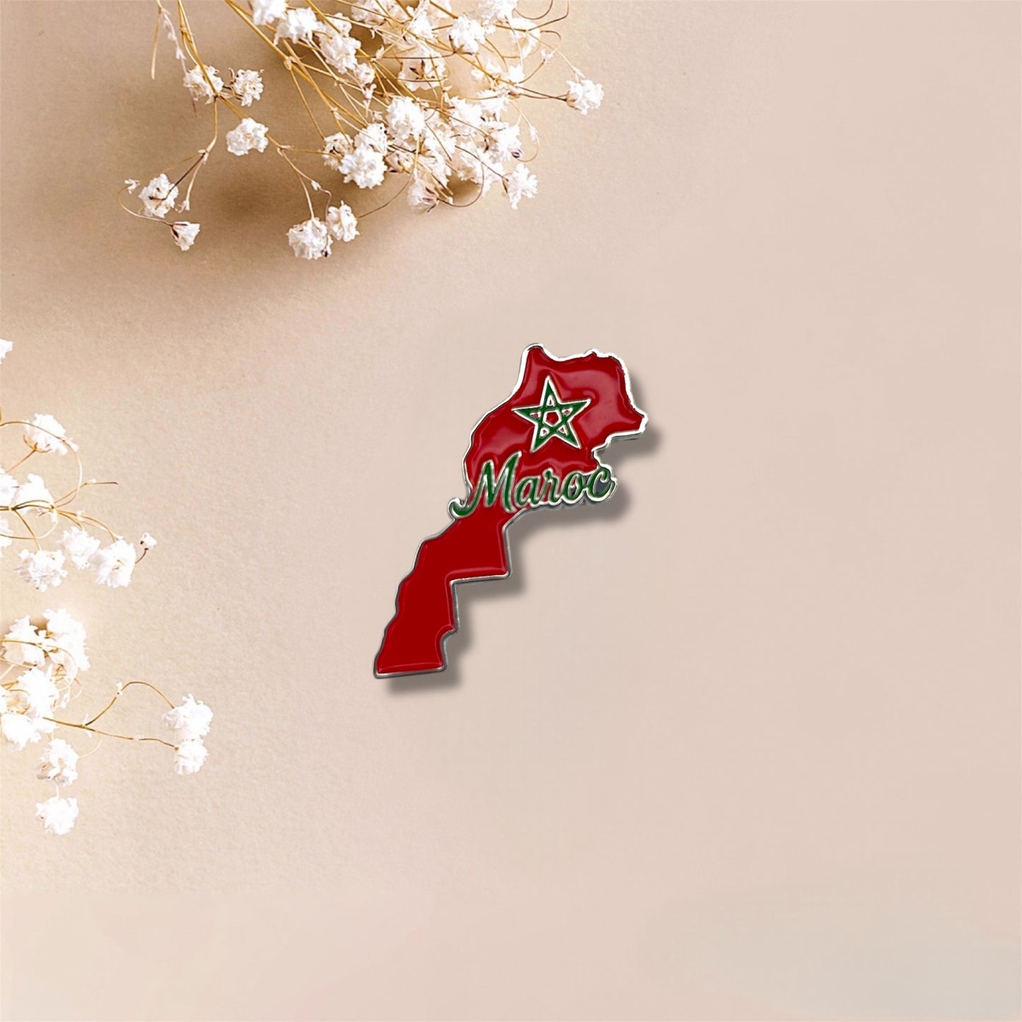 Morocco Map Metal Sticker