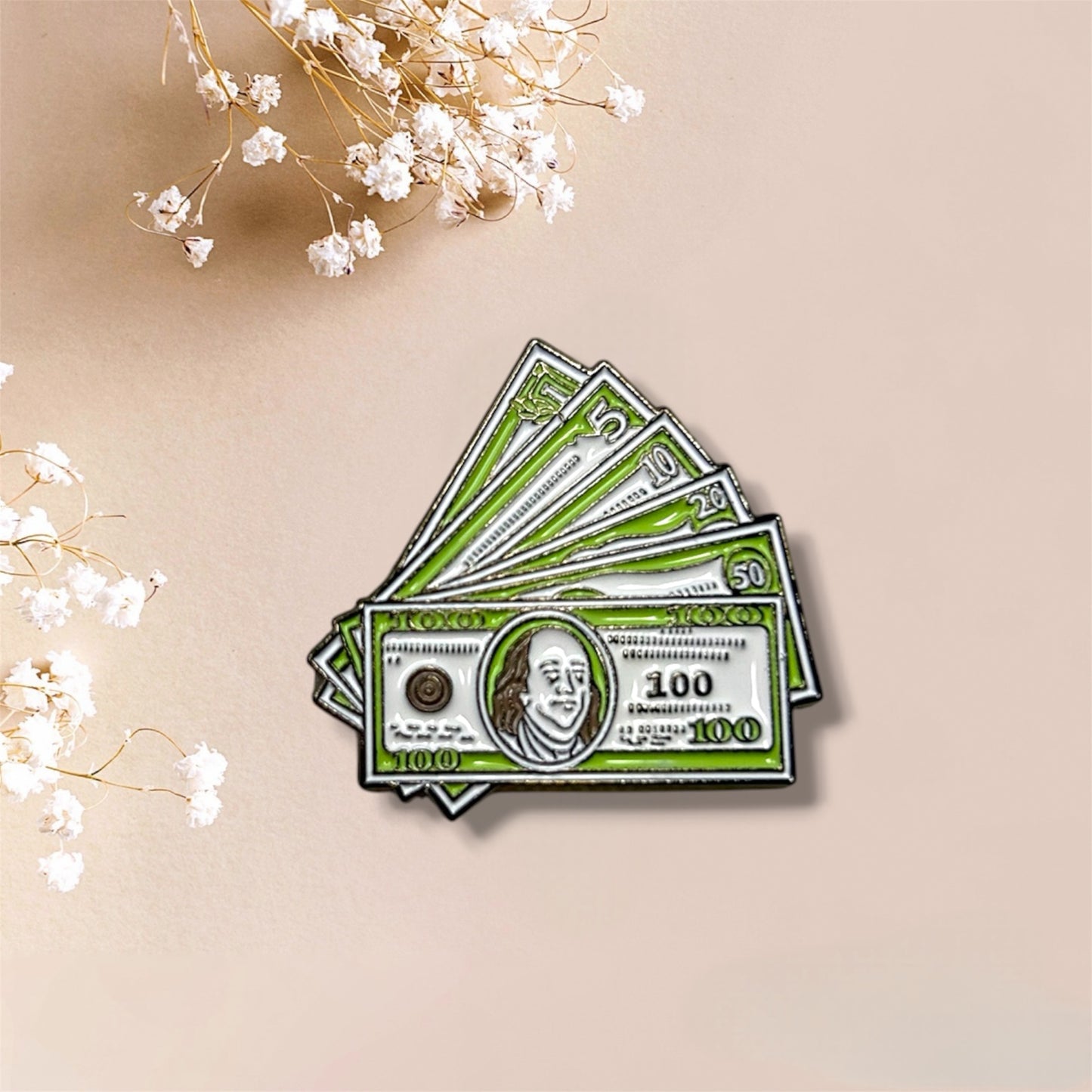 Dollar Bills Metal Sticker