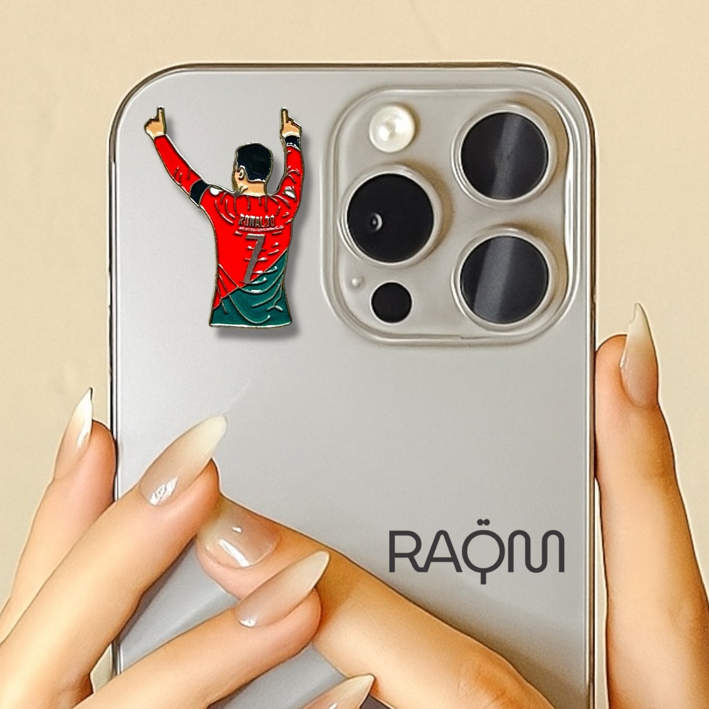 3D Metal Phone Sticker - Ronaldo