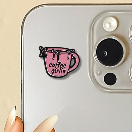 3D Metal Phone Sticker - Coffee Girlie