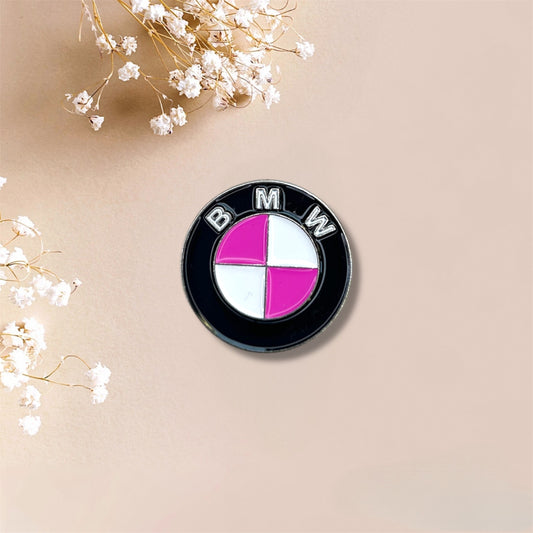 Pink BMW Metal Sticker