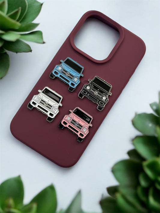 ملصق هاتف معدني على شكل سيارة جي واغن وردية