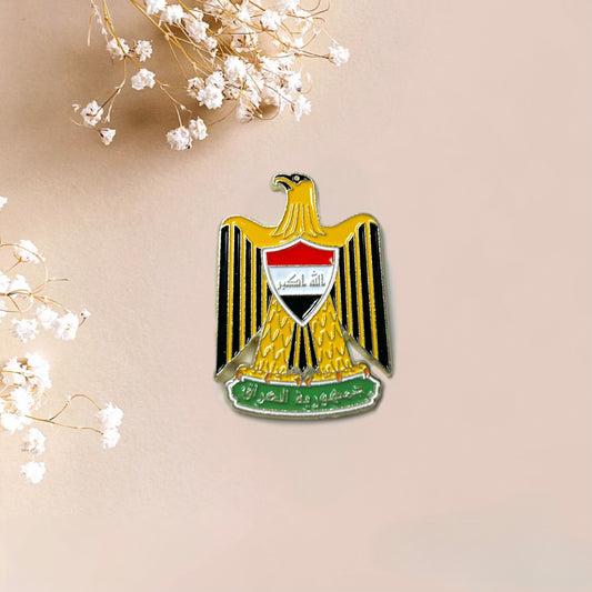 Iraq Emblem Golden Metal Sticker