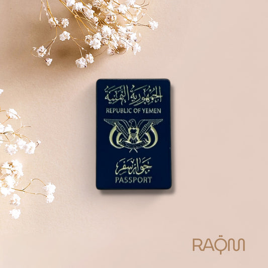 3D Metal Phone Sticker - Yemeni Passport