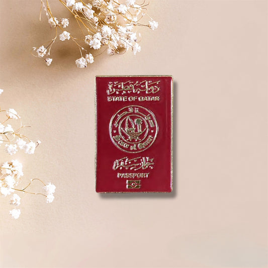Qatar Passport Metal Sticker