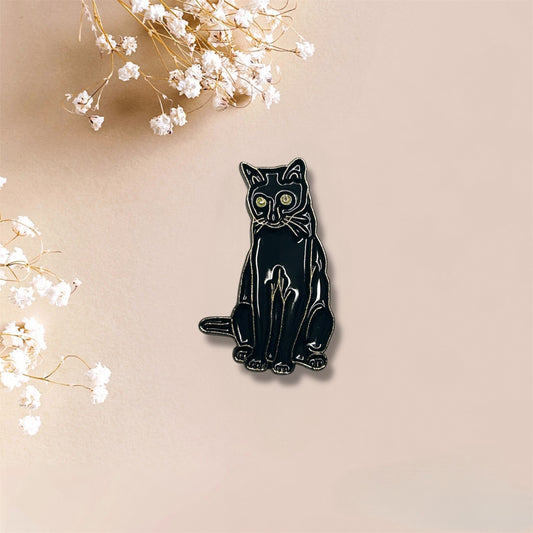 Black Cat Metal Sticker