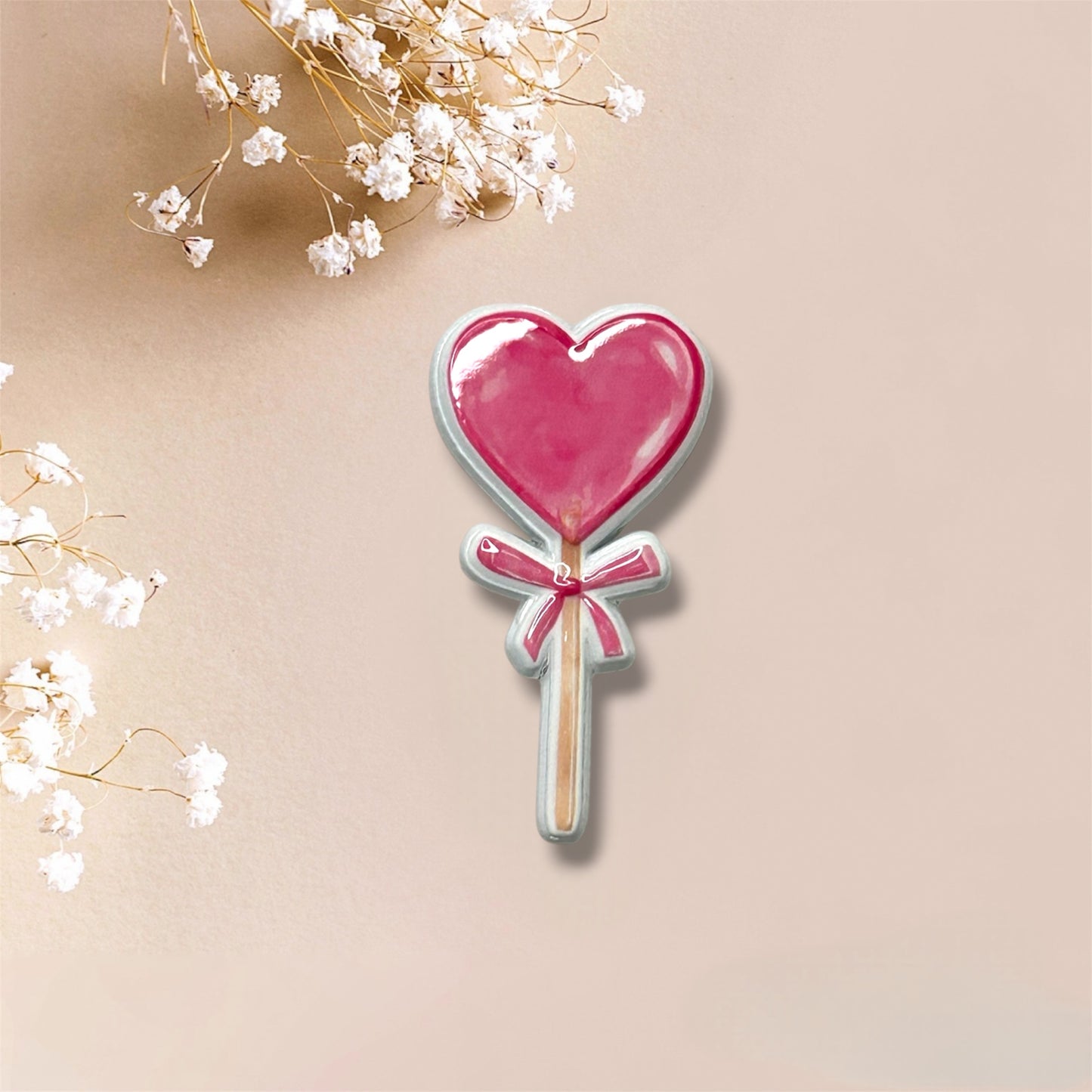Heart Lollipop Metal Sticker