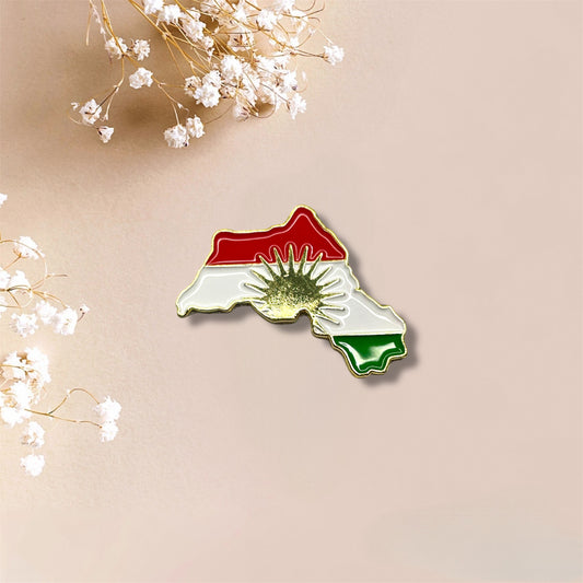 Kurdistan Gold Map Metal Sticker