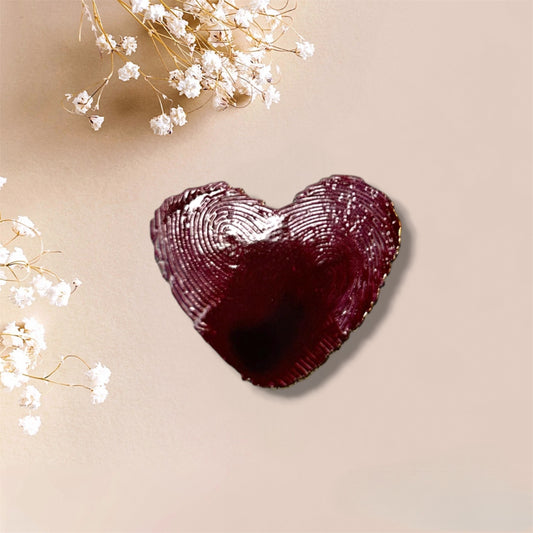 Heart Finger Print Metal Sticker