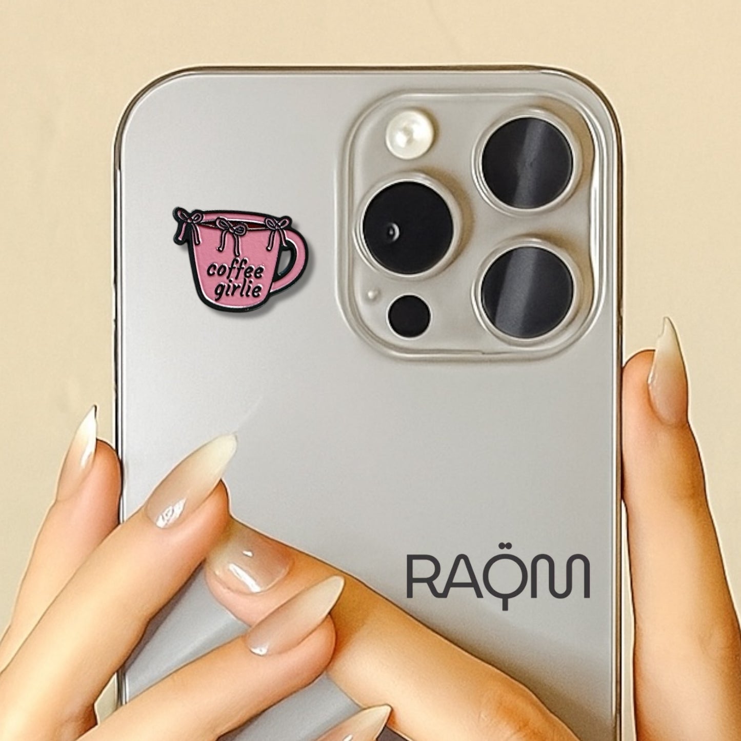 3D Metal Phone Sticker - Coffee Girlie