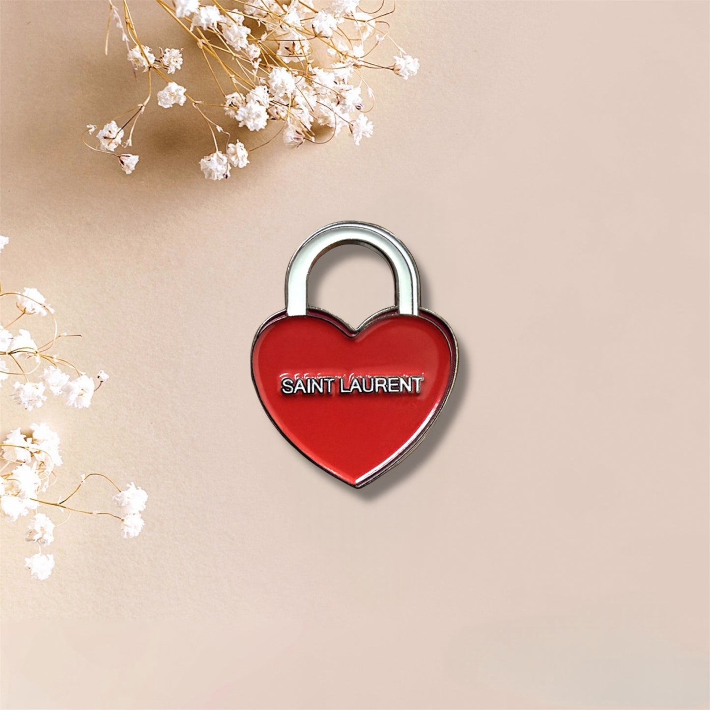 Saint Laurent Heart Lock Metal Sticker