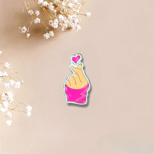 Hand Heart Metal Sticker