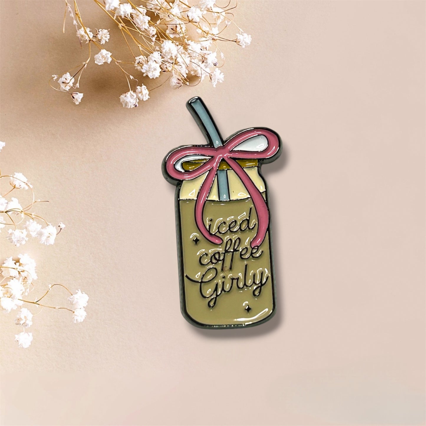 Iced Coffee Girly Metal Sticker