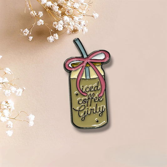 Iced Coffee Girly Metal Sticker