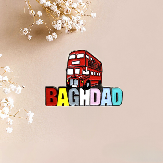 ملصق حافلة بغداد المعدني