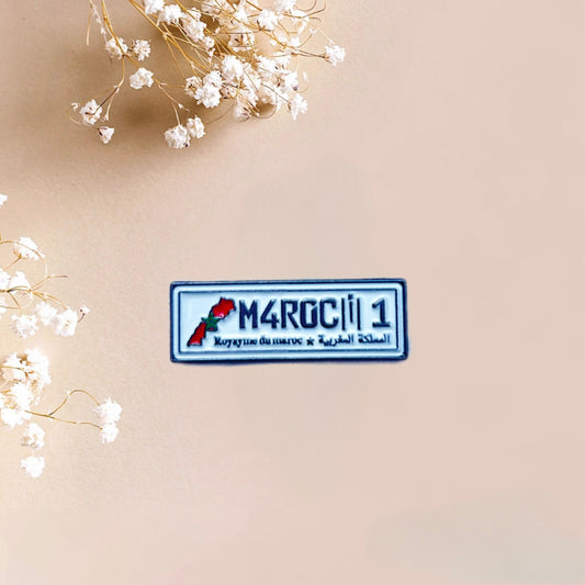 Phone Metal Sticker Morocco number plate