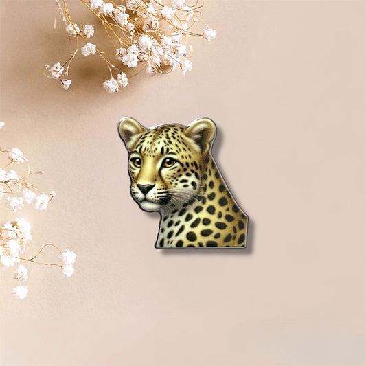 Cheetah Metal Sticker