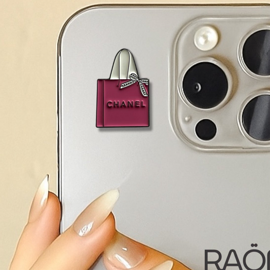 3D Metal Phone Sticker - Pink Shopping Bag