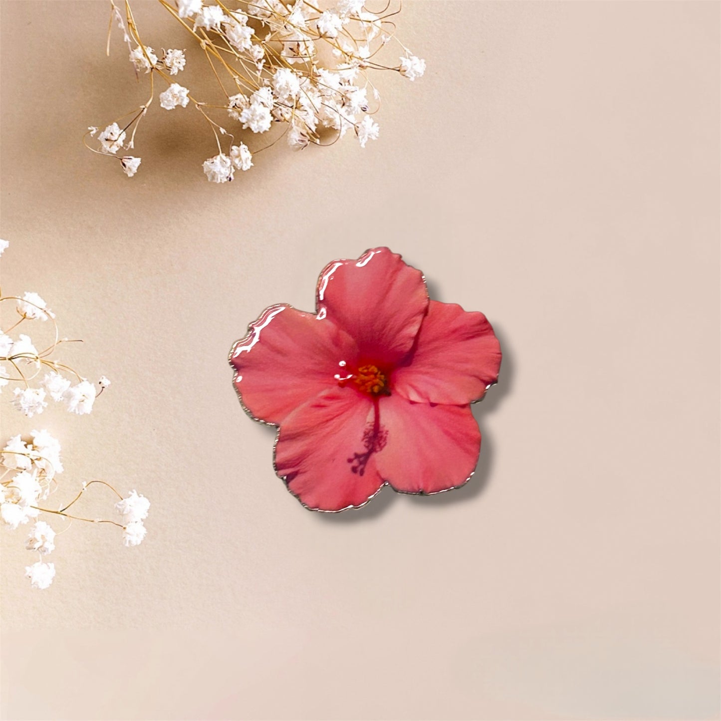 Hibiscus Flower Metal Sticker