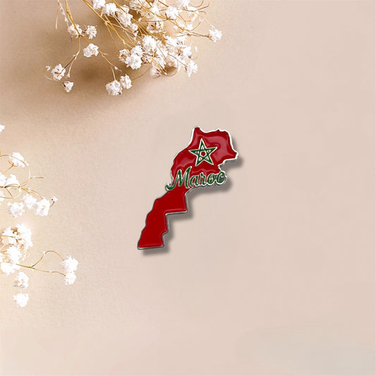 Morocco Map Metal Sticker