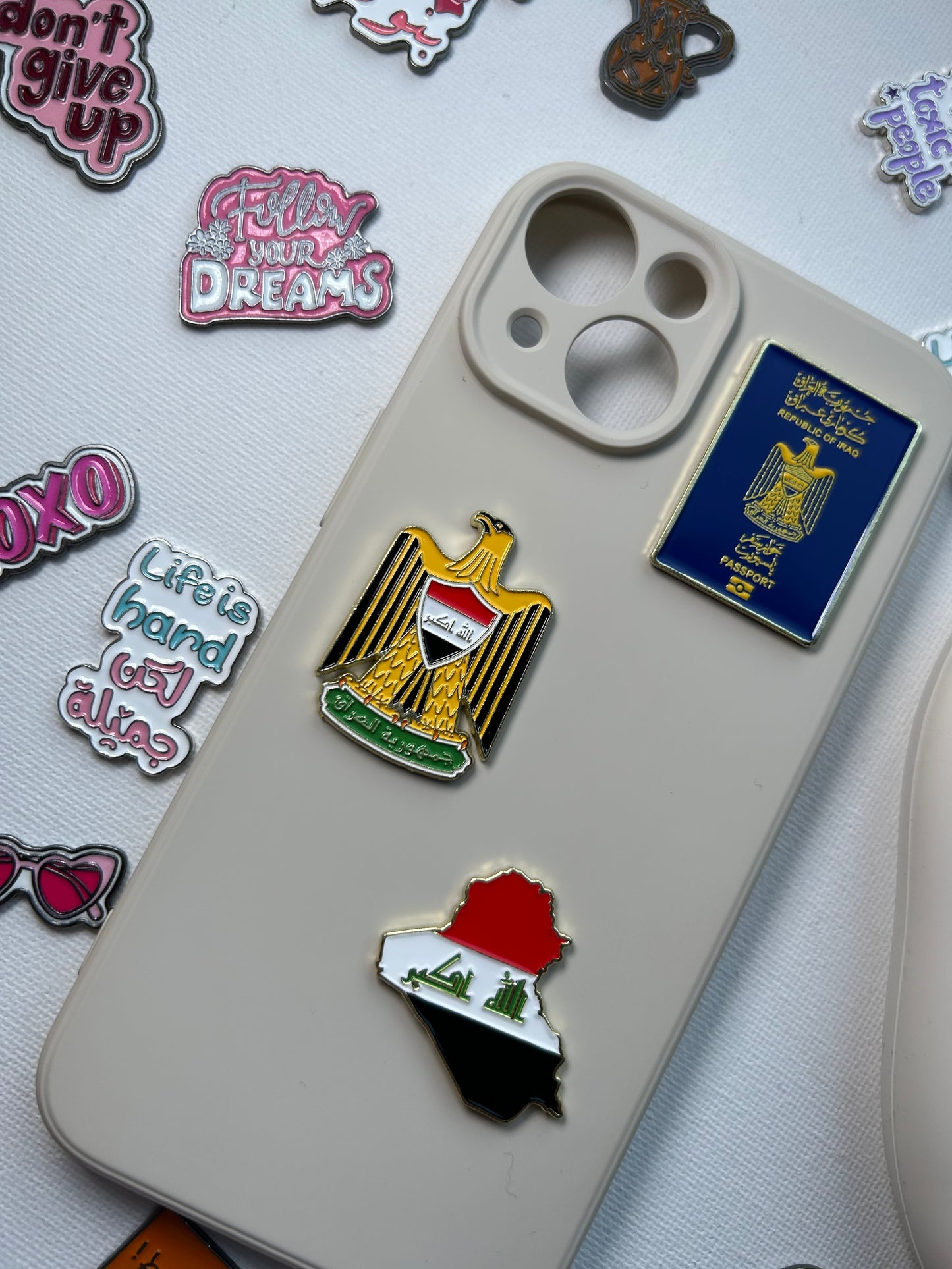 Iraq Emblem Golden Metal Sticker