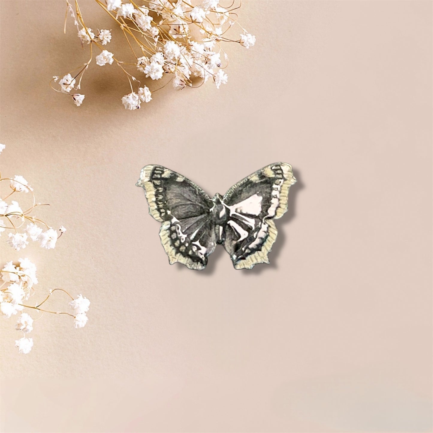Vintage Butterfly Metal Sticker