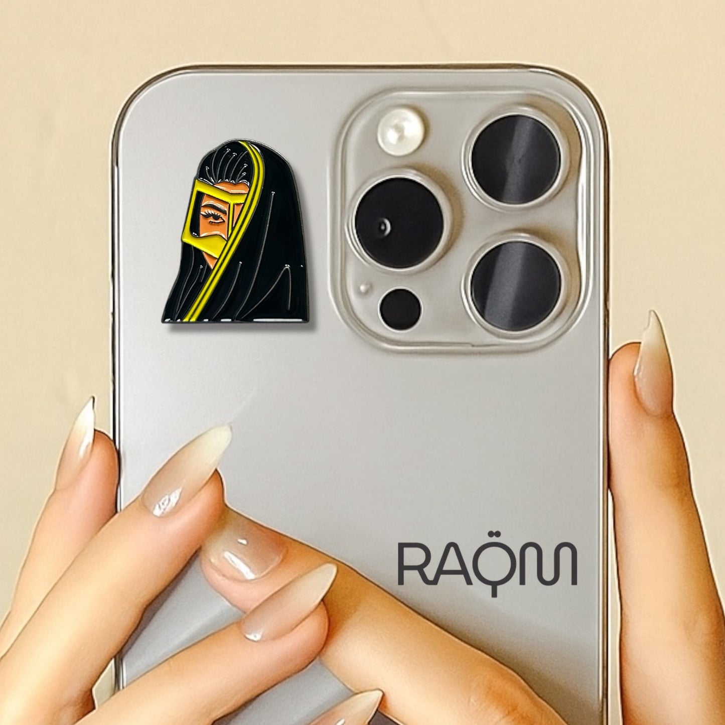 Arabic Women Metal Phone Sticker