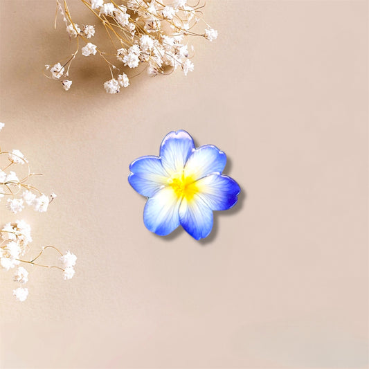 Blue Plumeria Metal Sticker