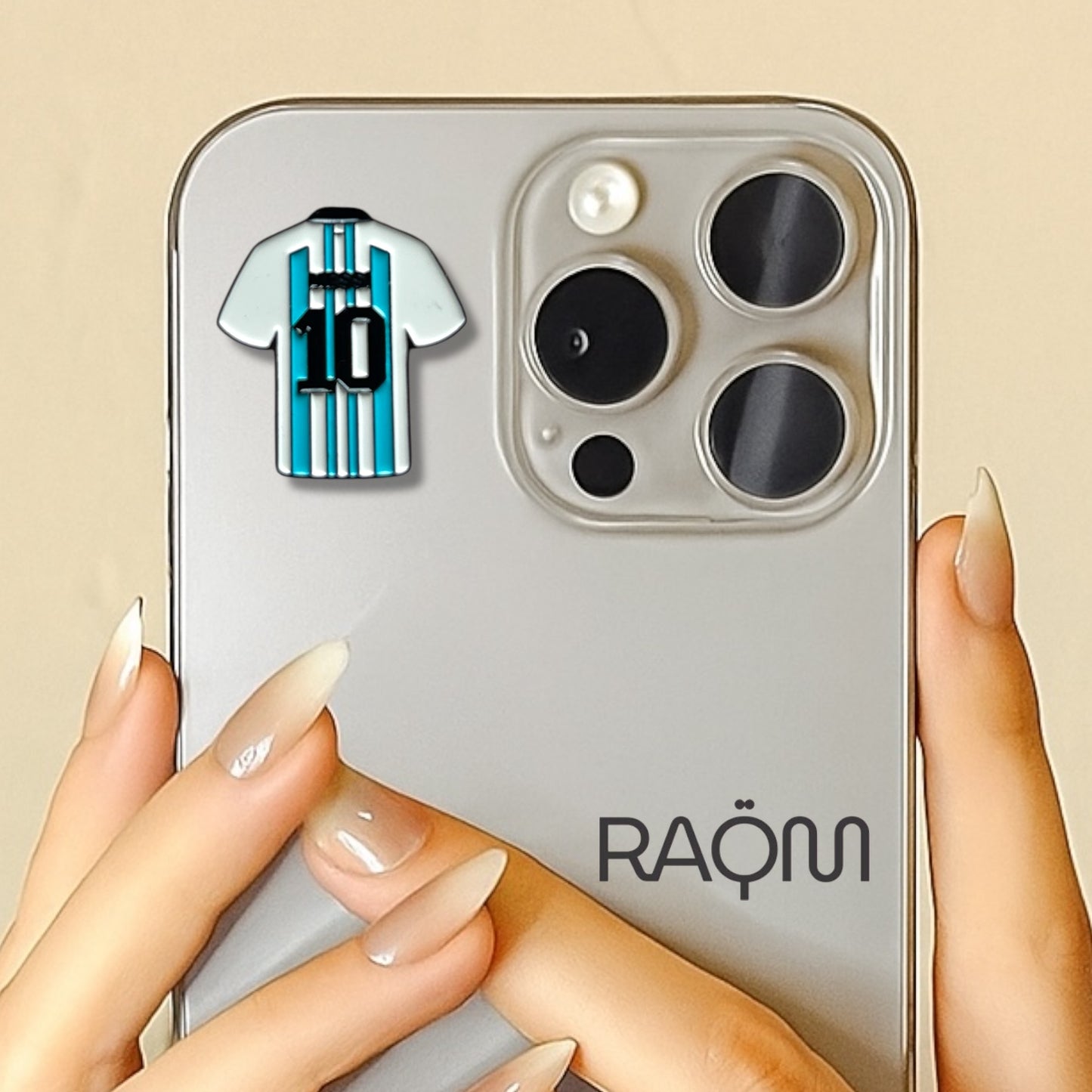 3D Metal Phone Sticker - Messi Shirt