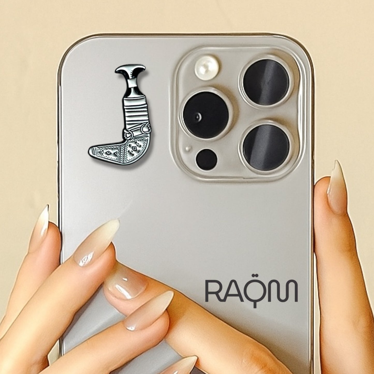 3D Metal Phone Sticker - Jambiya