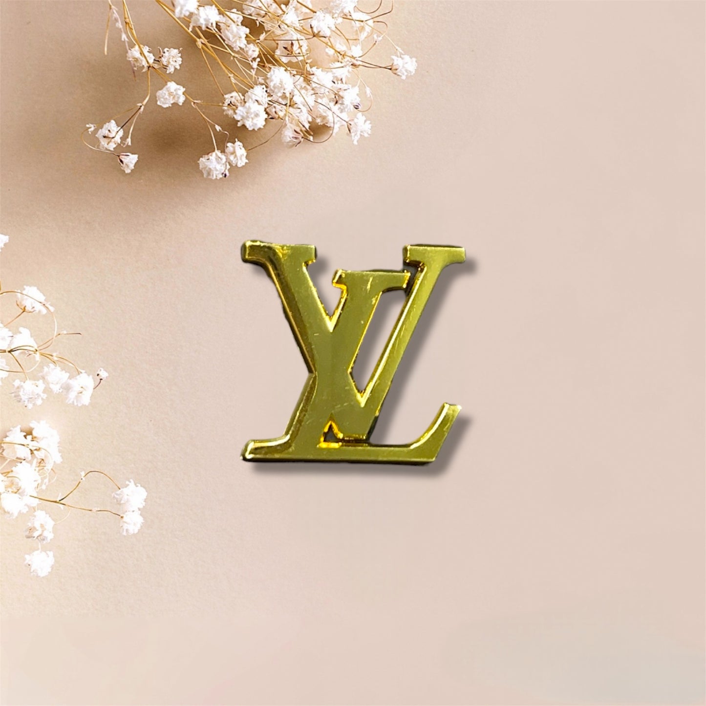 LV gold Metal Sticker
